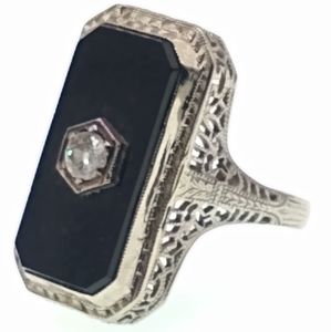 Estate 18K get gold ring